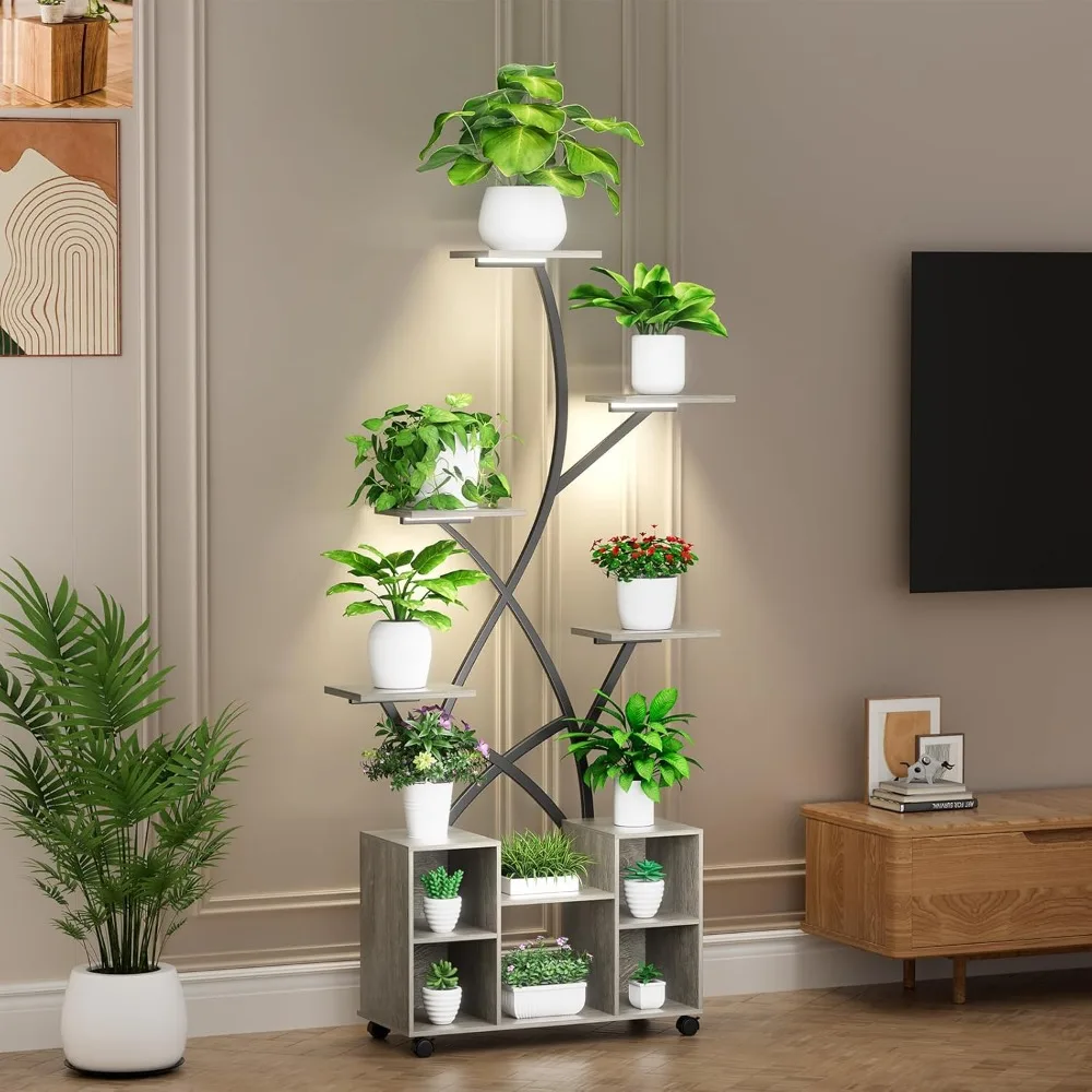 8-Tier Plant Stand Indoor with Grow Lights, 63" Stand with Wheels, Tall Plant Shelves for Multiple Plants
8-Tier Plant Stand Indoor with Grow Lights, 63" Stand with Wheels, Tall Plant Shelves for Multiple Plants