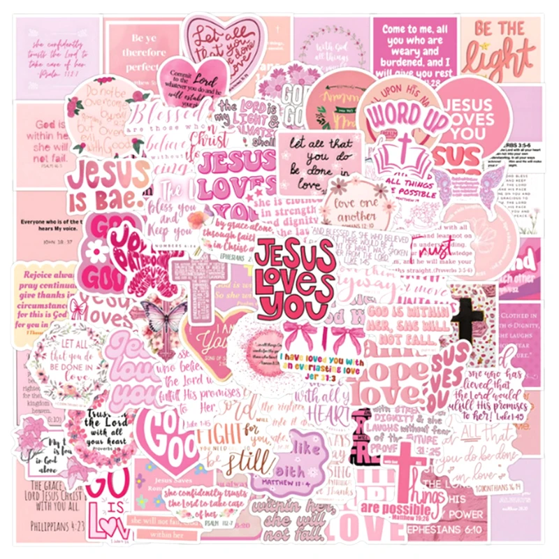 110PCS Pink Bible Graffiti Sticker Faith Decal For Phone Notebook Guitar Skateboard Water Cup Helmet Waterproof Sticker
110PCS Pink Bible Graffiti Sticker Faith Decal For Phone Notebook Guitar Skateboard Water Cup Helmet Waterproof Sticker