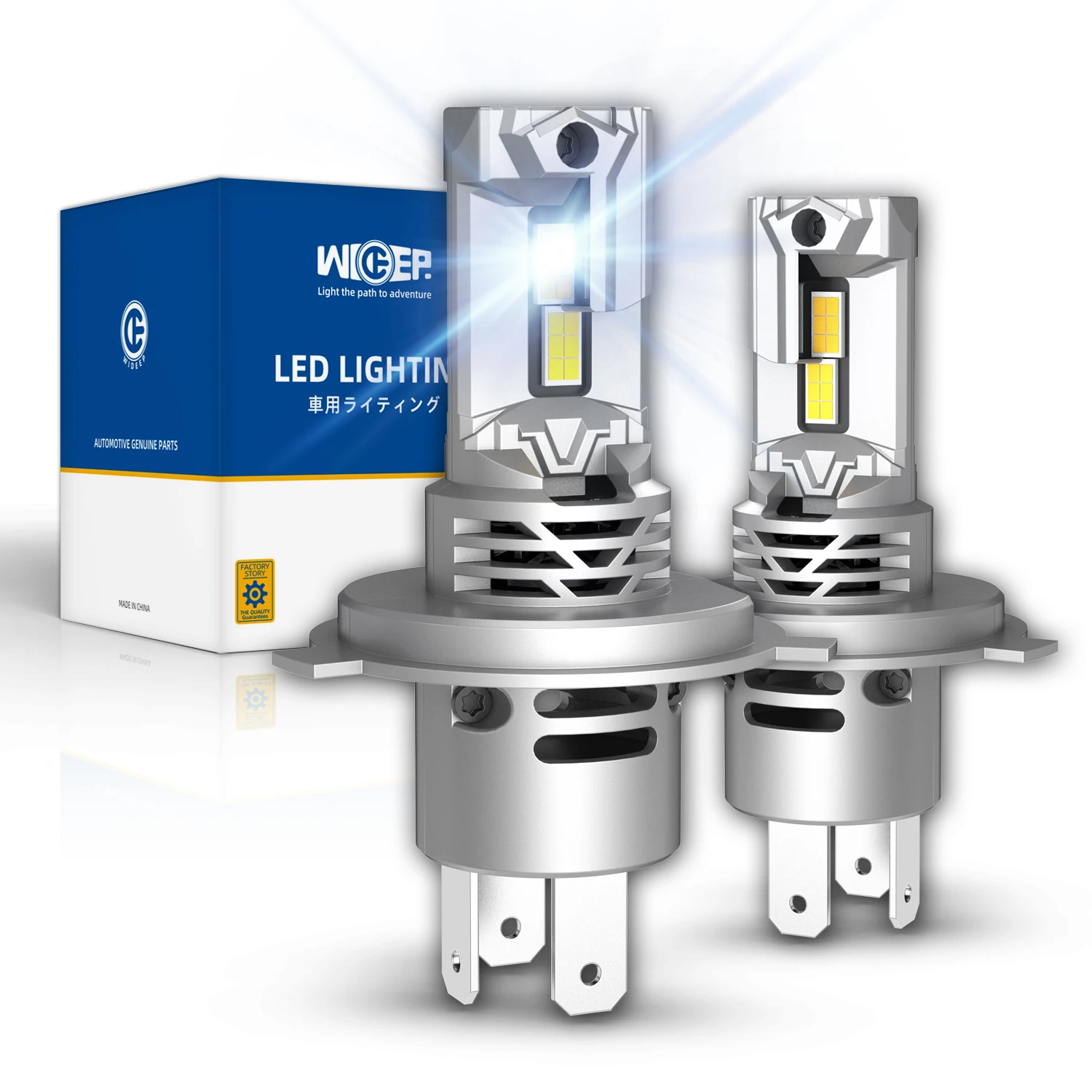 Wideep H4/9003/HB2 LED Headlight Bulbs, 10000 Lumen 6500K High and Low Beam with Fan Wireless 35W Car Headlamp 12V 2Pcs
Wideep H4/9003/HB2 LED Headlight Bulbs, 10000 Lumen 6500K High and Low Beam with Fan Wireless 35W Car Headlamp 12V 2Pcs