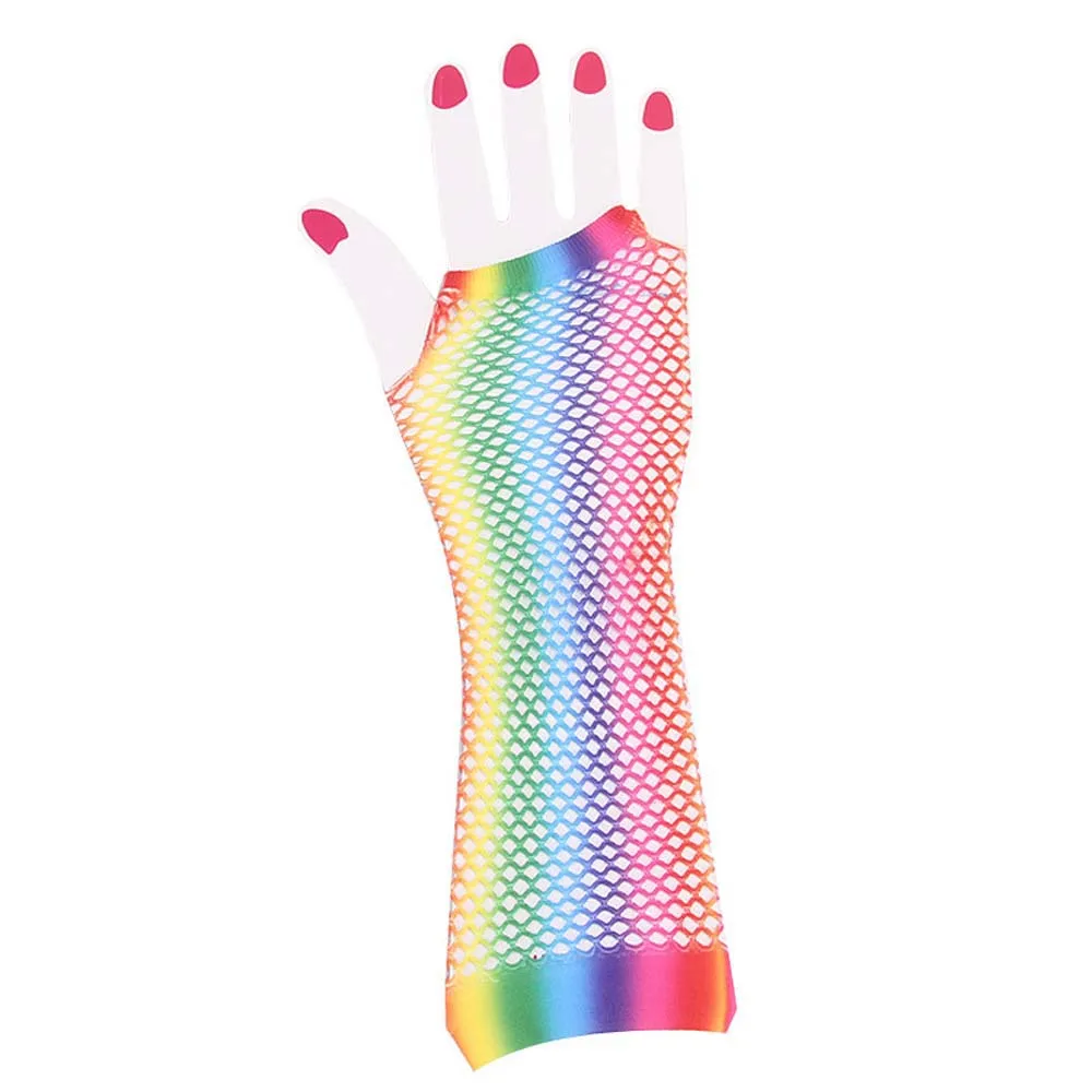 Fashion Sexy Party Girl Short Half Finger For Women Arm Sleeves Fishing Net Gloves Rainbow Color Gloves Nylon
Fashion Sexy Party Girl Short Half Finger For Women Arm Sleeves Fishing Net Gloves Rainbow Color Gloves Nylon