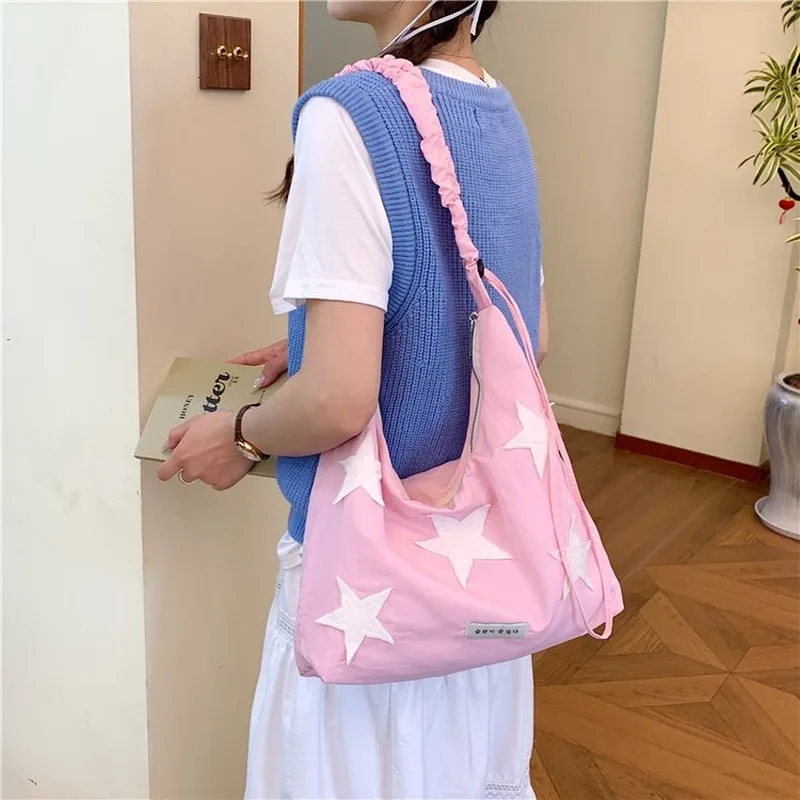 Women's Casual Star Pattern Hobo Shoulder Bag, Large Capacity Soft Tote Bag for Daily Commute, School, Shopping and Short
Women's Casual Star Pattern Hobo Shoulder Bag, Large Capacity Soft Tote Bag for Daily Commute, School, Shopping and Short