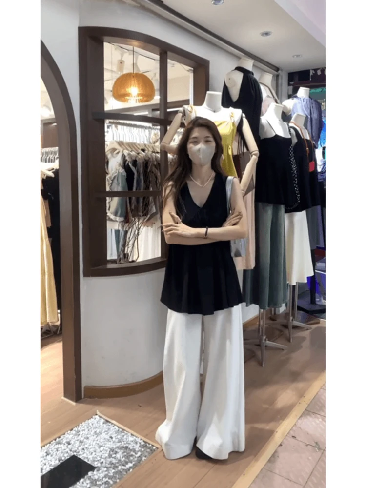 Retro High Waist Bell Bottom Jeans Women's Summer Thin Casual Wide Leg Floor Length Pants Korean Style Loose Fit Long Trousers
Retro High Waist Bell Bottom Jeans Women's Summer Thin Casual Wide Leg Floor Length Pants Korean Style Loose Fit Long Trousers
