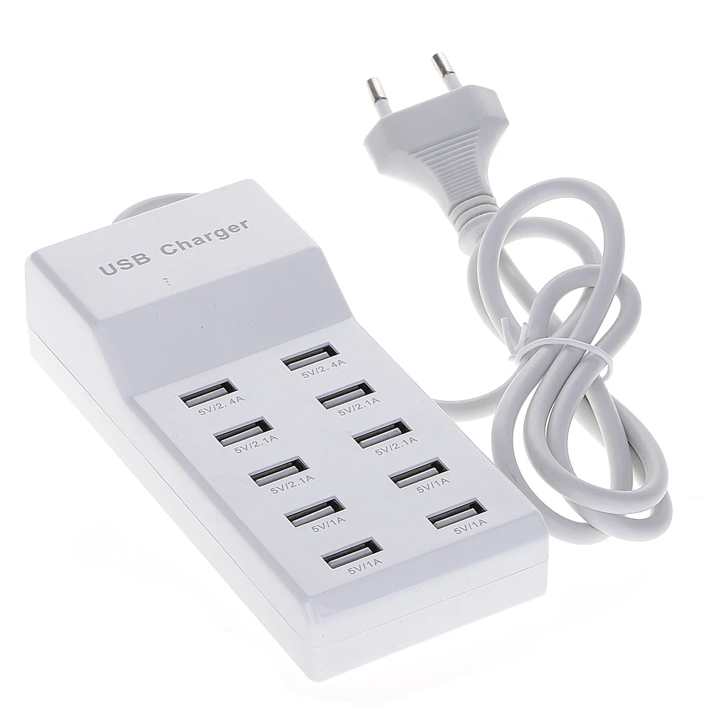 10 Port USB Fast Charging Charger Power Adapter Station MAX Output 5V 10A EU US UK Plug White
10 Port USB Fast Charging Charger Power Adapter Station MAX Output 5V 10A EU US UK Plug White