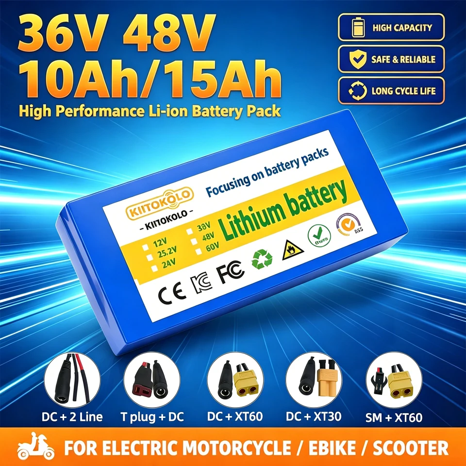 36V 48V High Capacity Ebike Battery 10Ah/15Ah Lithium-ion Pack with BMS Protection for Electric Bicycle Scooter E-Bike
36V 48V High Capacity Ebike Battery 10Ah/15Ah Lithium-ion Pack with BMS Protection for Electric Bicycle Scooter E-Bike