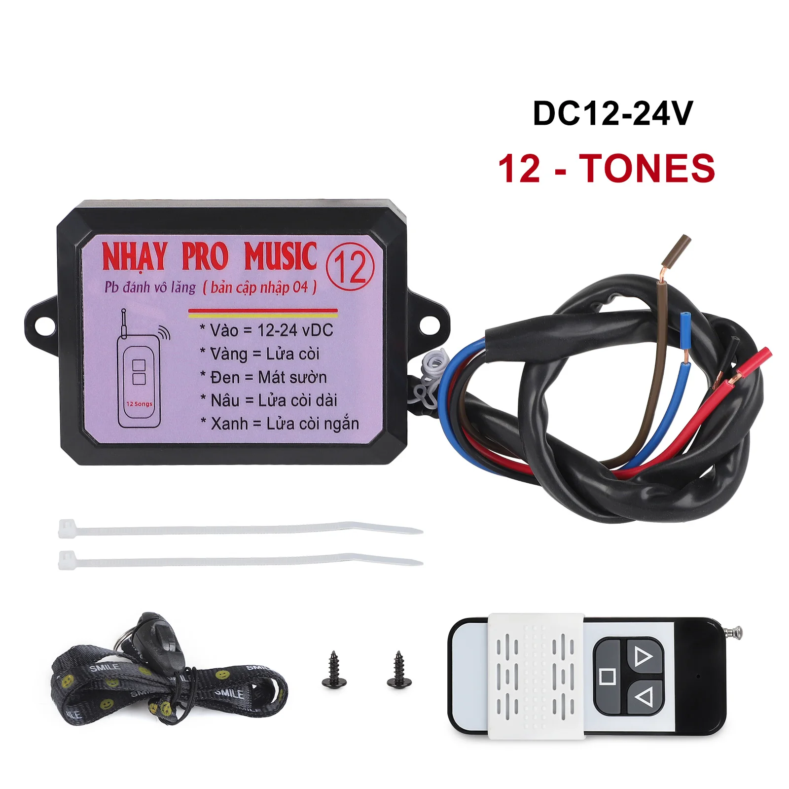 12 Tones 12-24V Nhay 3+ Pro Musical Horn Relay with Remote Control for Car Truck Van Motorcycle Auto
12 Tones 12-24V Nhay 3+ Pro Musical Horn Relay with Remote Control for Car Truck Van Motorcycle Auto