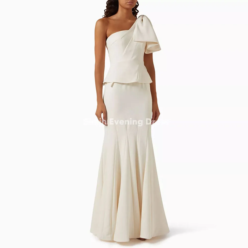 Simin Women's One-shoulder Bow Mermaid Customized Saudi Evening Dresses With Sleeveless Draped Floor-Length Elegant Dresses 2025
Simin Women's One-shoulder Bow Mermaid Customized Saudi Evening Dresses With Sleeveless Draped Floor-Length Elegant Dresses 2025
