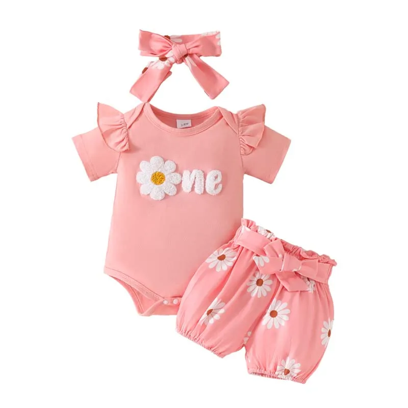 Summer Baby Clothes Girl 3Pcs Set 0-18 Months Short sleeve Embroidered Jumpsuit Floral Printed Shorts Hairband Infant Outfits
Summer Baby Clothes Girl 3Pcs Set 0-18 Months Short sleeve Embroidered Jumpsuit Floral Printed Shorts Hairband Infant Outfits