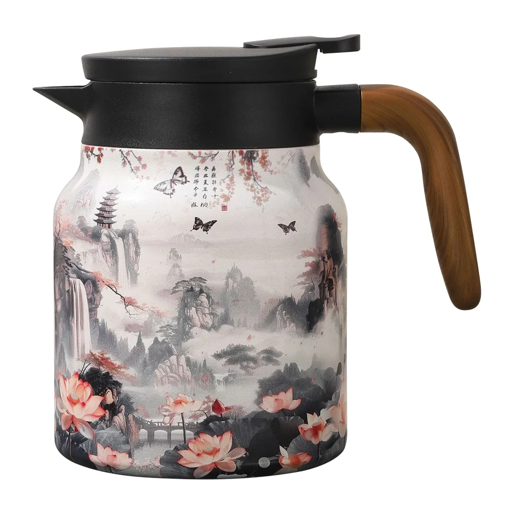 1000ml Vintage Floral Tea Kettle Stainless Steel Stewed Teapot Built-in Infuser Tea Separation Water Bottle for Kitchen
1000ml Vintage Floral Tea Kettle Stainless Steel Stewed Teapot Built-in Infuser Tea Separation Water Bottle for Kitchen