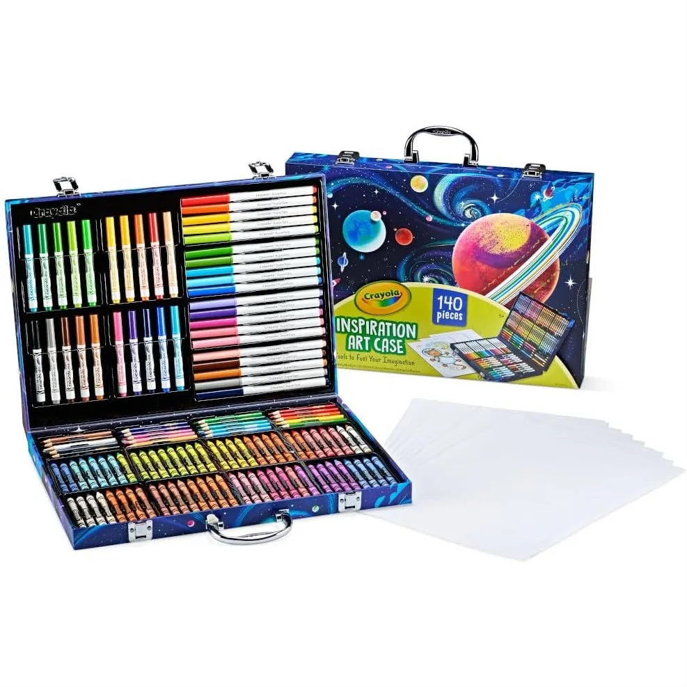 140-Piece Crayola Art Case Coloring Set, Space Theme Art Kit for Kids with Crayons, Markers, Pencils, Portable & Organized
140-Piece Crayola Art Case Coloring Set, Space Theme Art Kit for Kids with Crayons, Markers, Pencils, Portable & Organized