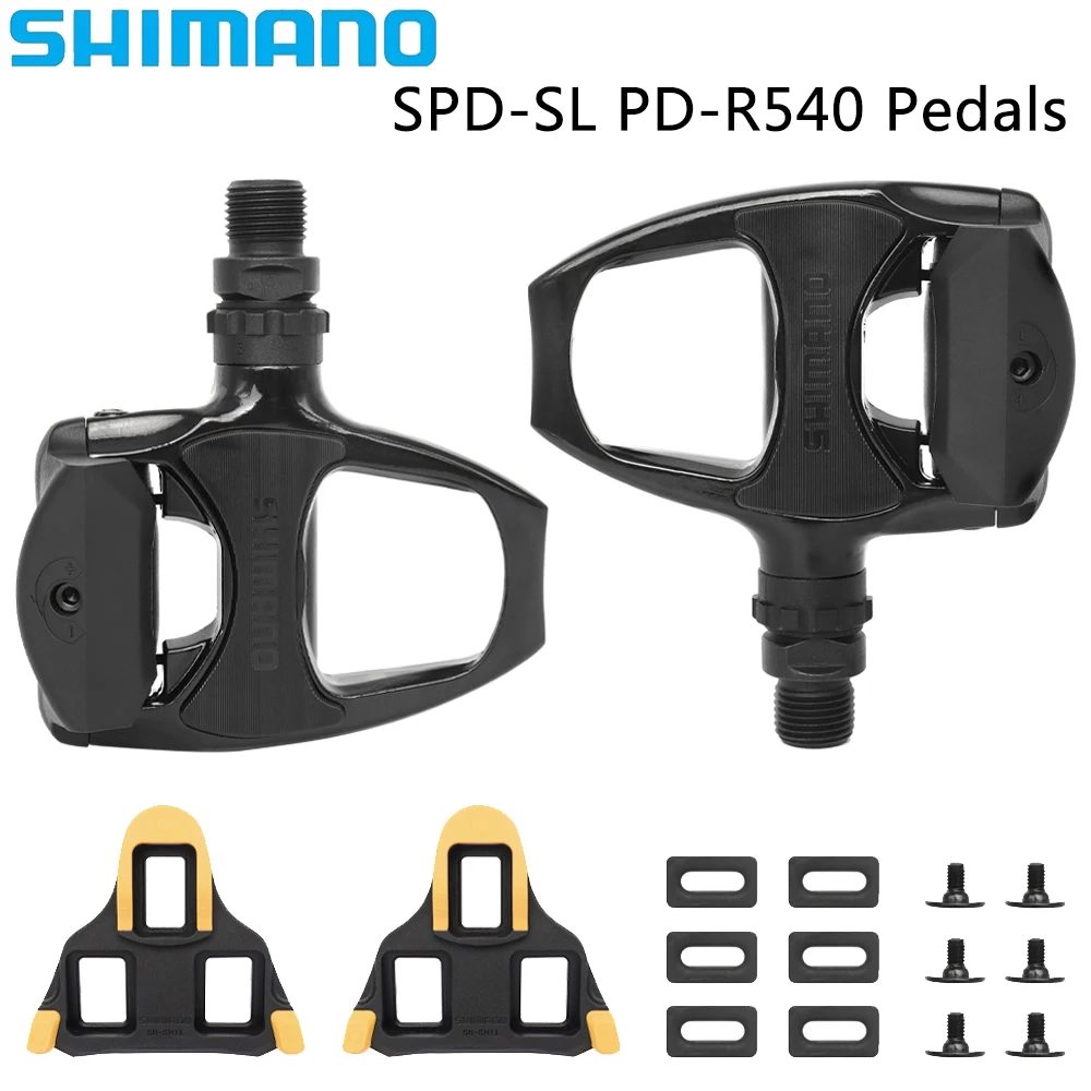 Педаль SHIMANO SPD-SL PD-R540, самоблокирующаяся дорожная педаль R540, педали для шоссейного велосипеда с шипами SH11, оригинальная велосипедная педаль
Педаль SHIMANO SPD-SL PD-R540, самоблокирующаяся дорожная педаль R540, педали для шоссейного велосипеда с шипами SH11, оригинальная велосипедная педаль 