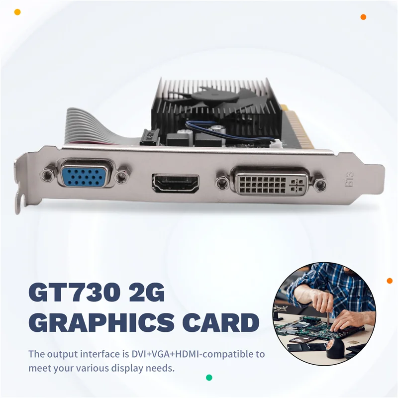 E-Easy To Use-GT730 Видеокарта 2 ГБ GV-N730-2GI D3 64-битные видеокарты GDDR3 GT 730 D3 Dvi Используемые VGA-совместимые
E-Easy To Use-GT730 Видеокарта 2 ГБ GV-N730-2GI D3 64-битные видеокарты GDDR3 GT 730 D3 Dvi Используемые VGA-совместимые