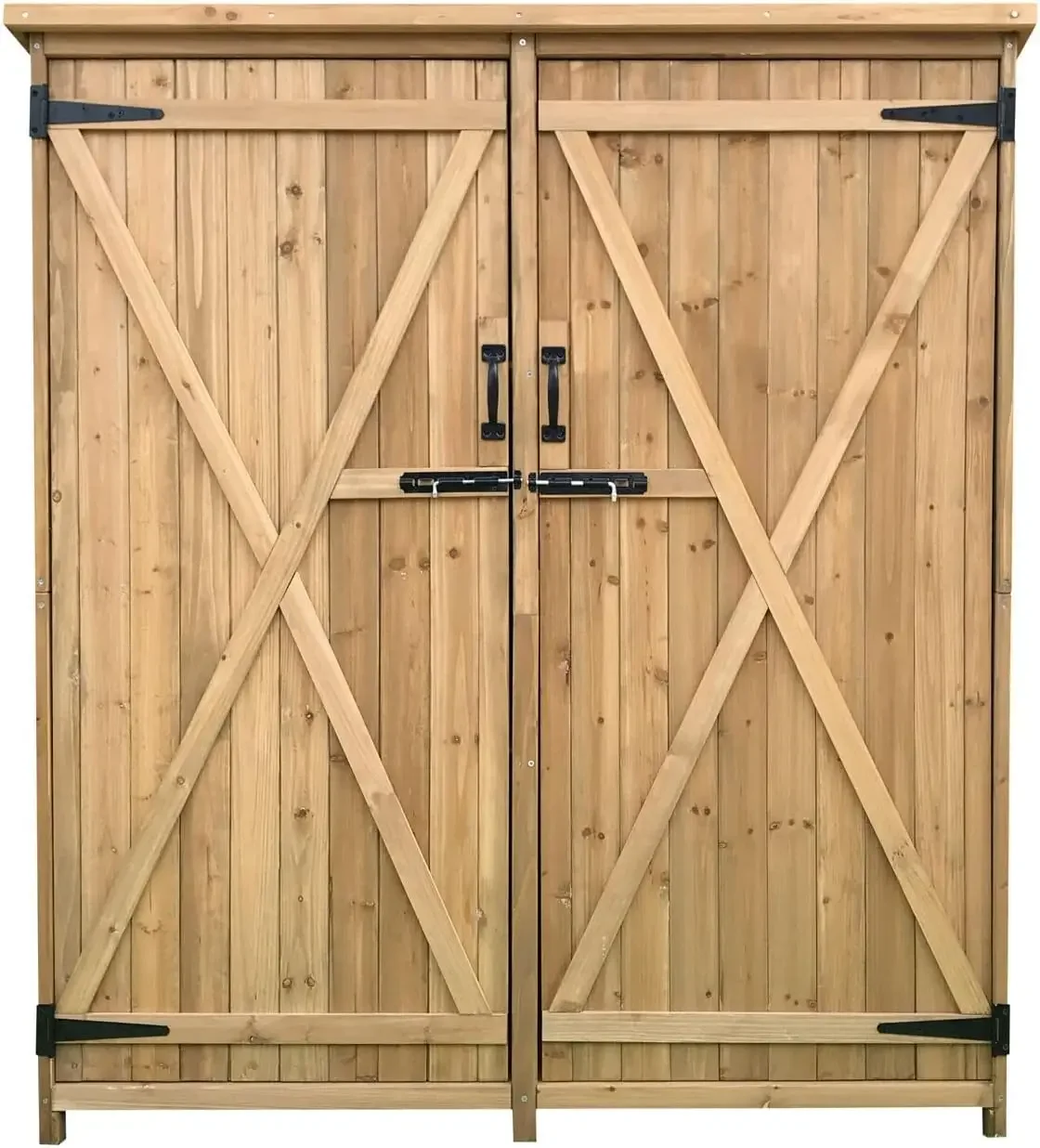 Outdoor Storage Shed, Double Door Wood Shed for Tools and Garden Supplies with Shelf and Locking Latch, 36 Cu.Ft. 
Outdoor Storage Shed, Double Door Wood Shed for Tools and Garden Supplies with Shelf and Locking Latch, 36 Cu.Ft.