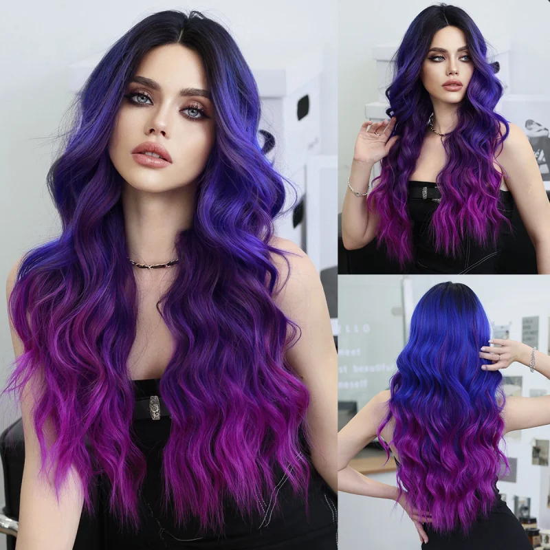 Small Lace Dreamy Purple-Blue Gradient Middle Parted Wavy Curly Hair Synthetic Full Wig
Small Lace Dreamy Purple-Blue Gradient Middle Parted Wavy Curly Hair Synthetic Full Wig