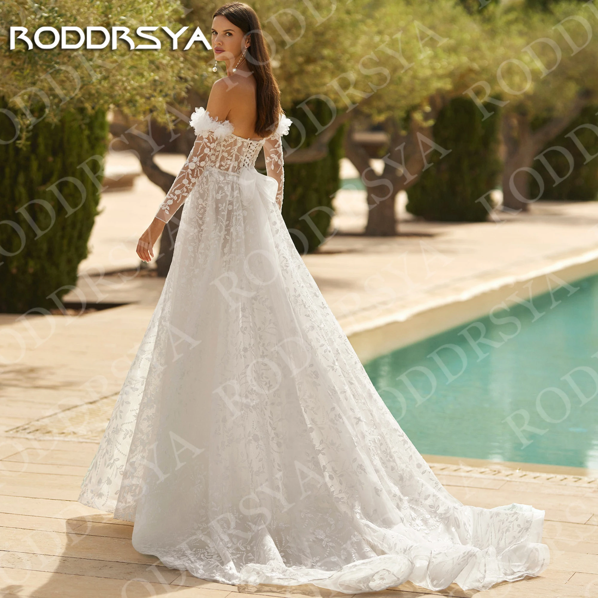 RODDRSYA Romantic Lace Wedding Dress A Line Sweetheart Off the Shoulder Long Sleeves Bridal Dresses Customized Robe Mariée 2026
RODDRSYA Romantic Lace Wedding Dress A Line Sweetheart Off the Shoulder Long Sleeves Bridal Dresses Customized Robe Mariée 2026