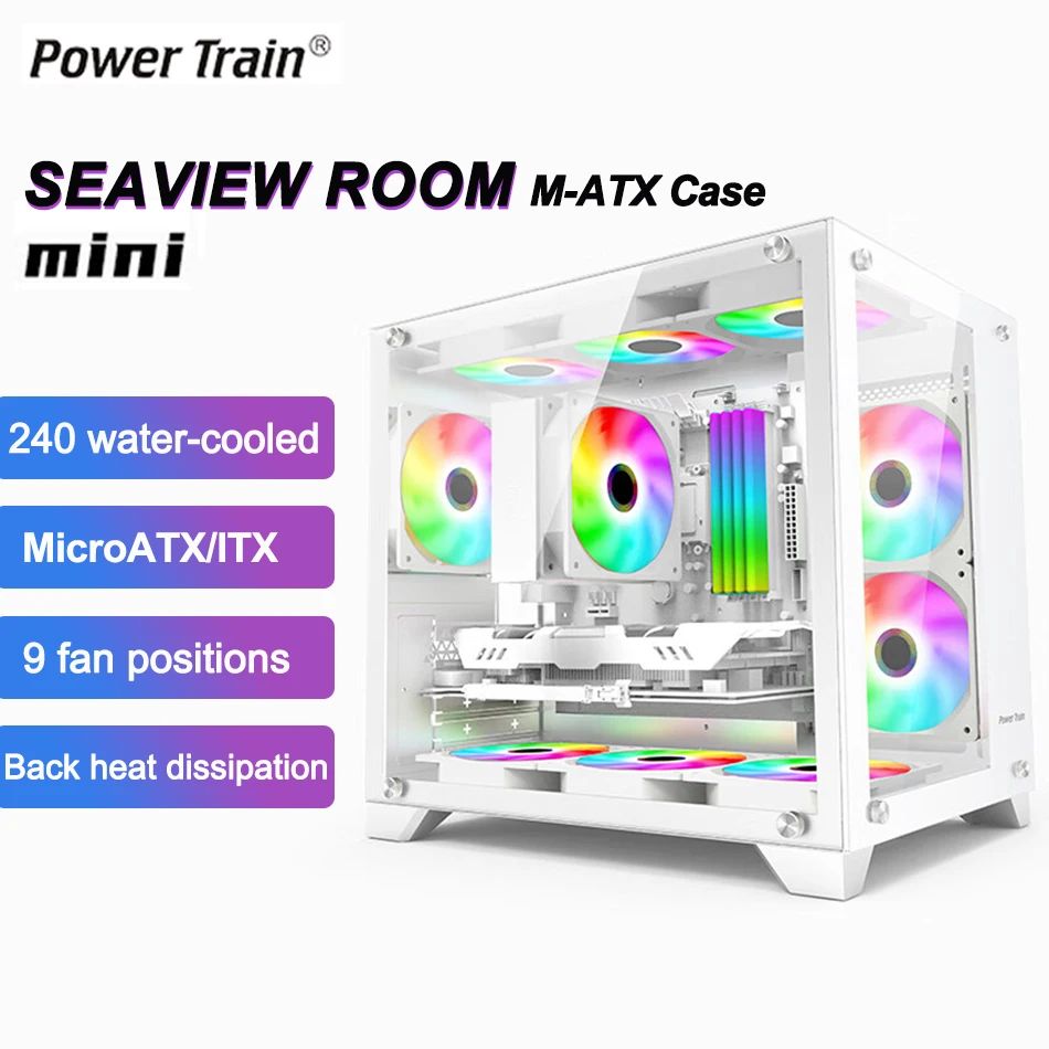 Power Train Seaview Room MINI Game Computer Case Seaview Side Transparent M-ATX Chassis Support 240 Water Cooler
Power Train Seaview Room MINI Game Computer Case Seaview Side Transparent M-ATX Chassis Support 240 Water Cooler