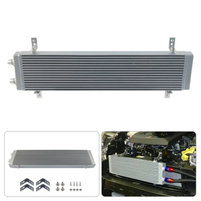 Black/Silver Dual Pass Bar & Plate Engine 10AN Oil Cooler Heat Exchanger AN10 7/8"-14 UNF Mounting Bracket Aluminum Universal
Black/Silver Dual Pass Bar & Plate Engine 10AN Oil Cooler Heat Exchanger AN10 7/8"-14 UNF Mounting Bracket Aluminum Universal