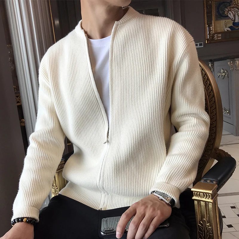 Knitted Cardigan Men Streetwear Fashion Pure Color Crew Neck Long Sleeve Sweatercoats Leisure Knit Jackets for Mens Fall Sweater
Knitted Cardigan Men Streetwear Fashion Pure Color Crew Neck Long Sleeve Sweatercoats Leisure Knit Jackets for Mens Fall Sweater