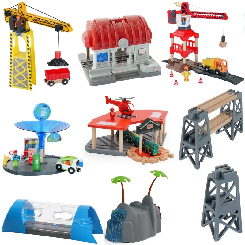 Wooden Train Tracks Railway Toys Set Parking lot apron fire station gas station rotary crane Overpass Model for Kids Toys Gifts
Wooden Train Tracks Railway Toys Set Parking lot apron fire station gas station rotary crane Overpass Model for Kids Toys Gifts