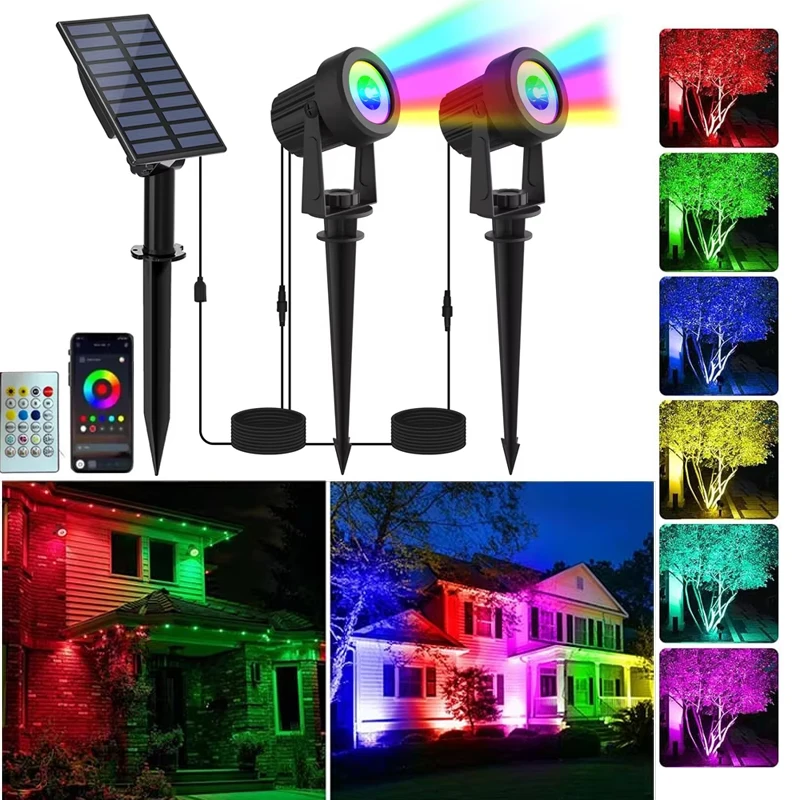 2-6Pcs Color Changing RGB Multicolor Landscape Lighting Solar Spot Lights APP Control Lawn Lamp for Pool Area Pond Yard Driveway
2-6Pcs Color Changing RGB Multicolor Landscape Lighting Solar Spot Lights APP Control Lawn Lamp for Pool Area Pond Yard Driveway