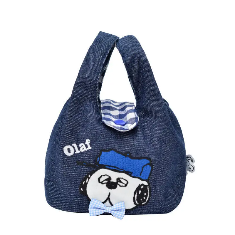 Authentic Snoopy Checkered Denim Embroidery Tote Bag Cartoon Handheld Storage Pouch Portable Shopping Bag for Girls Daily
Authentic Snoopy Checkered Denim Embroidery Tote Bag Cartoon Handheld Storage Pouch Portable Shopping Bag for Girls Daily