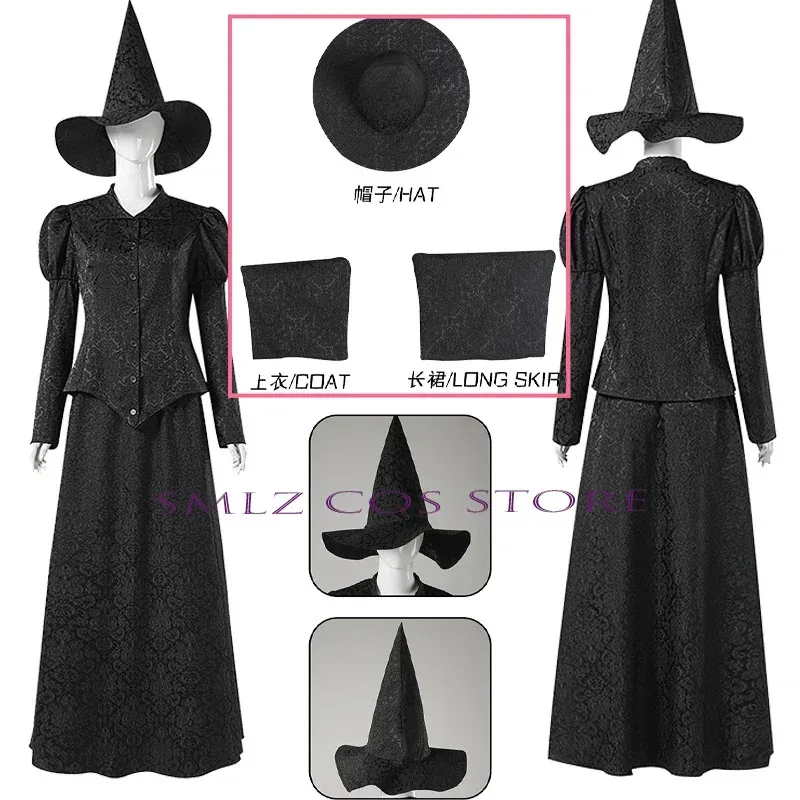Witch Elphaba Cosplay Halloween 2024 Movie Wicked Costume Stage Outfit Top Long SKIRTS Hat Set Party Clothing for Woman
Witch Elphaba Cosplay Halloween 2024 Movie Wicked Costume Stage Outfit Top Long SKIRTS Hat Set Party Clothing for Woman