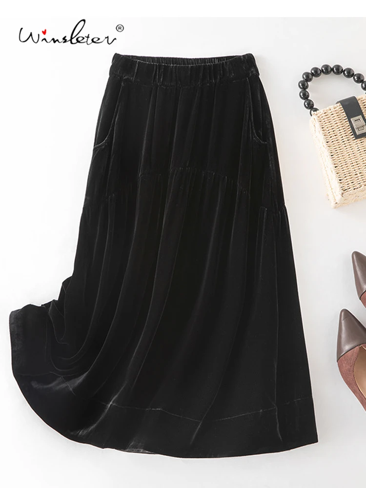 Winsleter-Bottom 100% Silk Elegant Velvet Skirts, Elastic Waist Pocket, Women Retro Commute Party Skirt, 2026 Spring B61938CC
Winsleter-Bottom 100% Silk Elegant Velvet Skirts, Elastic Waist Pocket, Women Retro Commute Party Skirt, 2026 Spring B61938CC