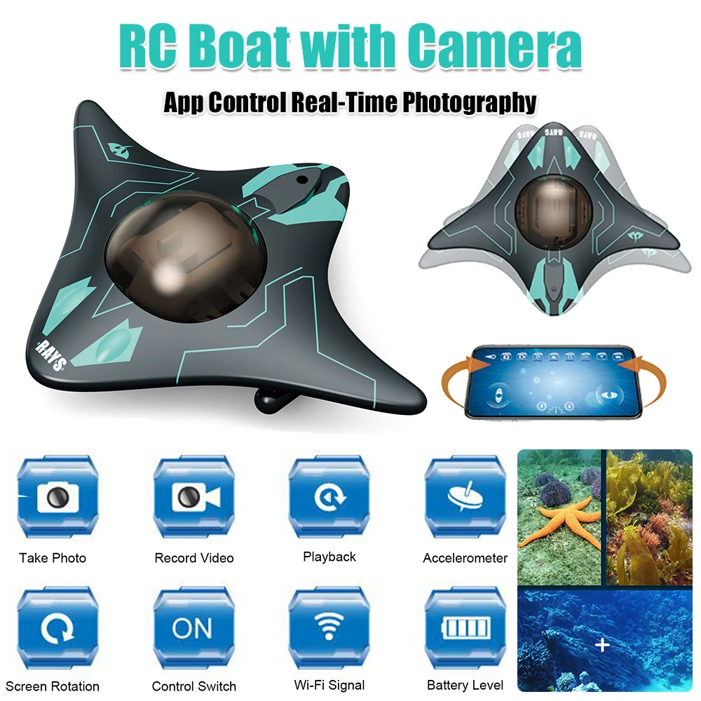 RC Boat with Camera App Control Real-Time Photography Underwater Submarine Drone Toys for Adults & Kids Birthday Gift
RC Boat with Camera App Control Real-Time Photography Underwater Submarine Drone Toys for Adults & Kids Birthday Gift