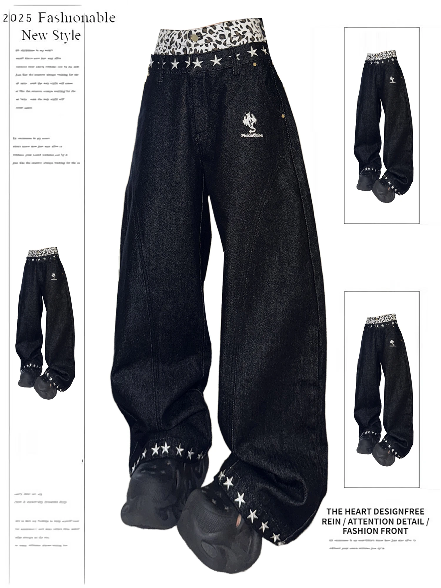 Y2K женские модные новые стильные черные джинсовые джинсы 2025, леопардовая талия, звезда, декор, вышивка, широкие брюки, повседневная уличная одежда, брюки
Y2K женские модные новые стильные черные джинсовые джинсы 2025, леопардовая талия, звезда, декор, вышивка, широкие брюки, повседневная уличная одежда, брюки