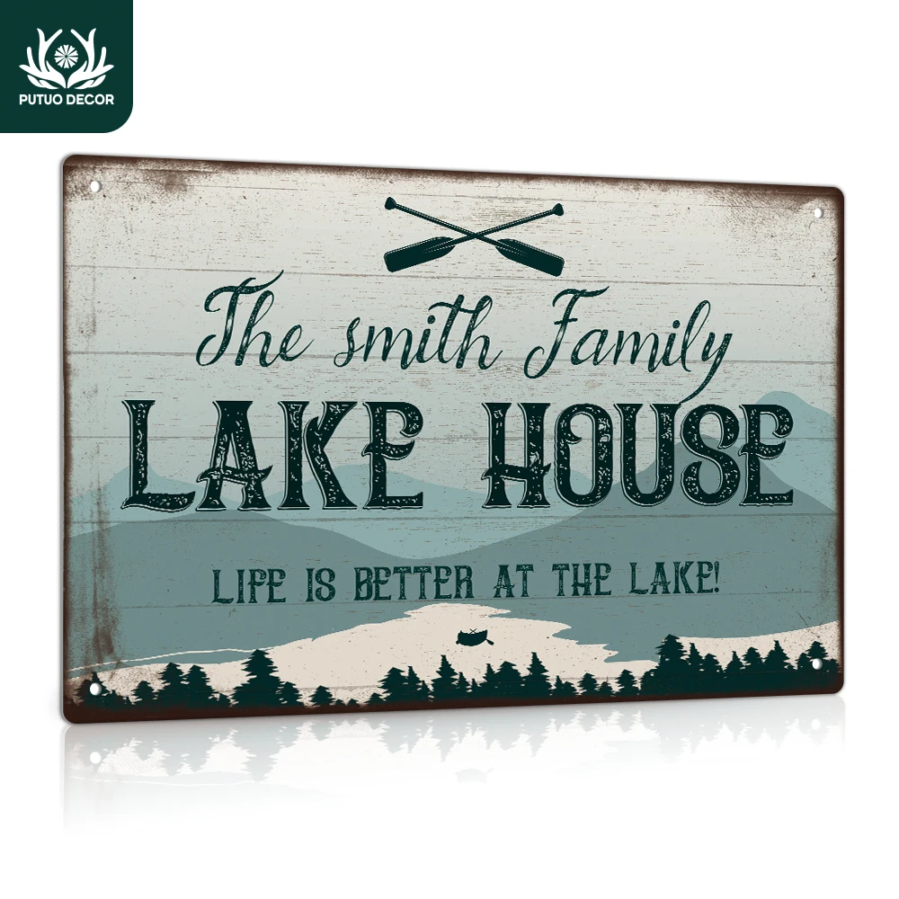 Putuo Decor 1pc Custom Metal Sign, The Smith Family Lake House,Personalized Plaque Wall Decoration for Home Farmhouse Lake House
Putuo Decor 1pc Custom Metal Sign, The Smith Family Lake House,Personalized Plaque Wall Decoration for Home Farmhouse Lake House