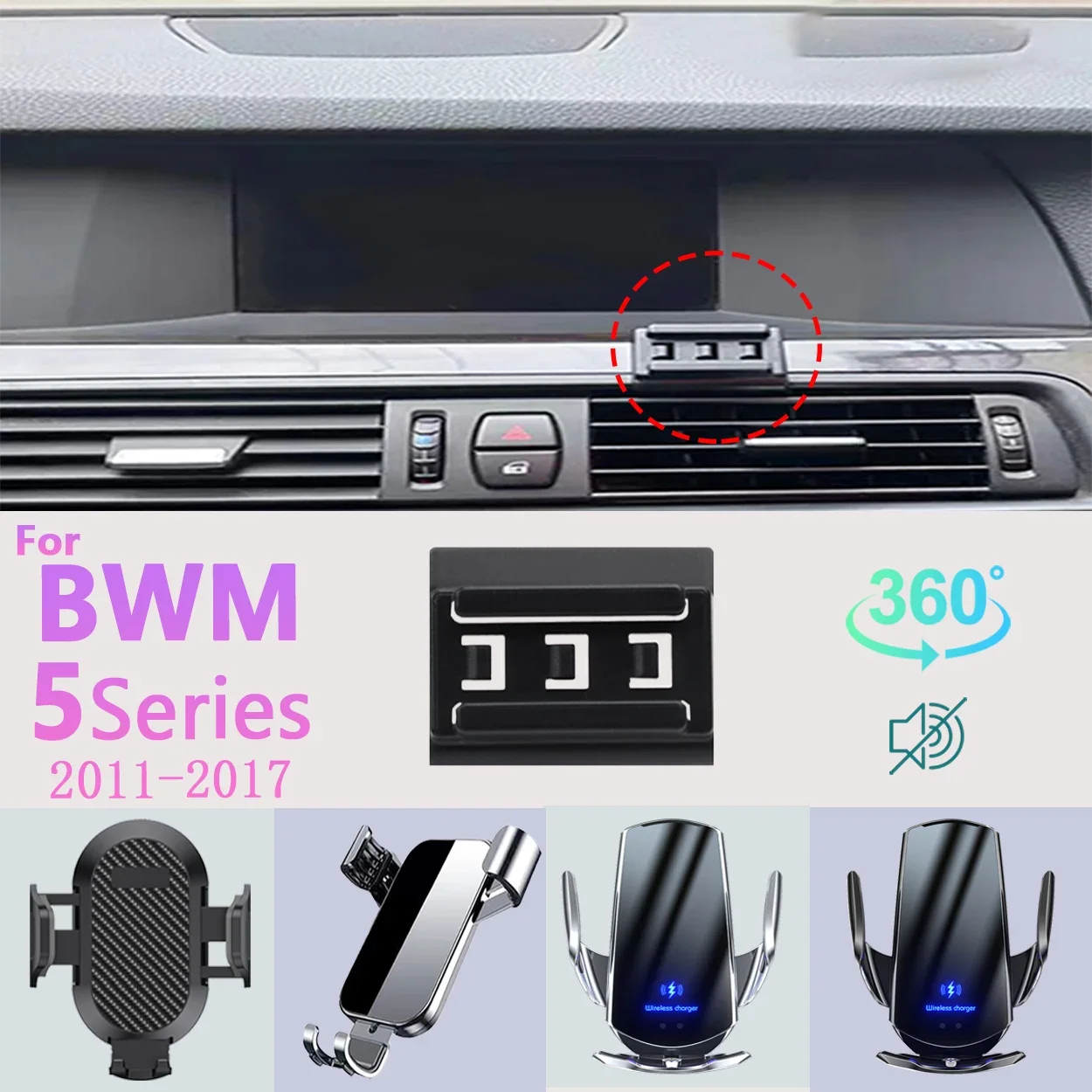 Car Phone Holder For BMW 525i 530i 540i F10 F11 2011-2017 Mobile Phone Support Car Mounts Wireless Charging Car Accessories
Car Phone Holder For BMW 525i 530i 540i F10 F11 2011-2017 Mobile Phone Support Car Mounts Wireless Charging Car Accessories