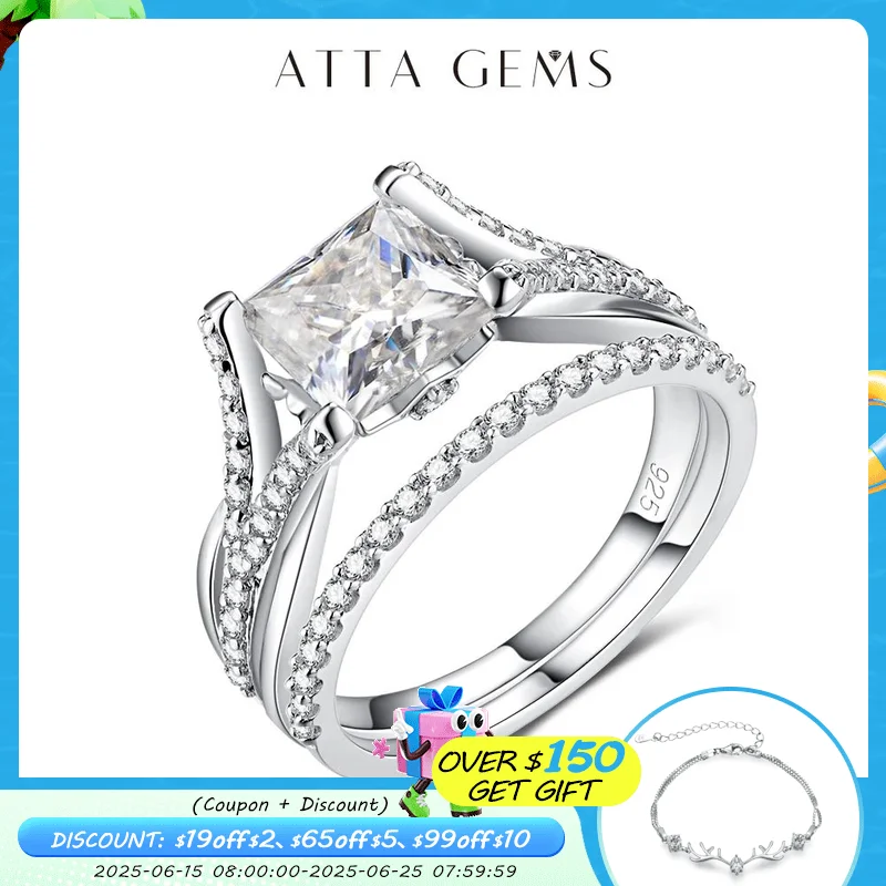 ATTAGEMS Moissanite Band Rings Engagement Wedding 7MM Princess Cut Moissanite D Color VVS 0.3CT for Woman Ring Set Gift
ATTAGEMS Moissanite Band Rings Engagement Wedding 7MM Princess Cut Moissanite D Color VVS 0.3CT for Woman Ring Set Gift