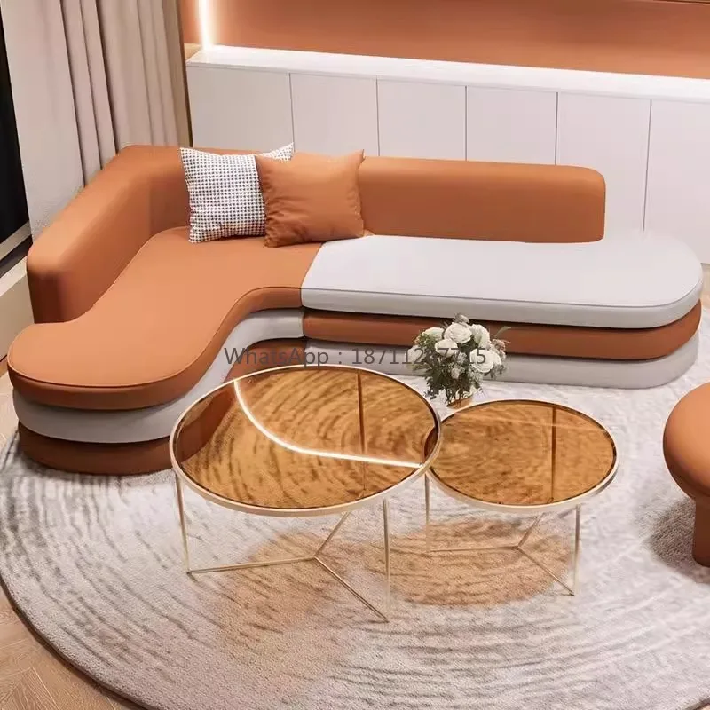Cream style sofa simple living room curved cashmere clothing store
Cream style sofa simple living room curved cashmere clothing store