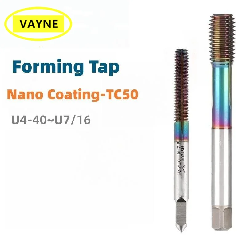 1PCS VAYNE HSSE American Forming Tap With TC50 UNC UNF UNS 2-56 4-40 5-40 6-32 3/16 5/16 3/8 7/16 1/2 9/16 5/8 Machine Fine Taps
1PCS VAYNE HSSE American Forming Tap With TC50 UNC UNF UNS 2-56 4-40 5-40 6-32 3/16 5/16 3/8 7/16 1/2 9/16 5/8 Machine Fine Taps
