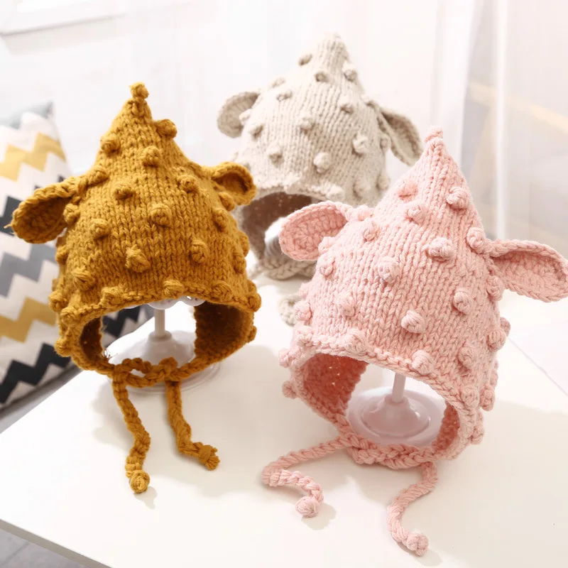 Милая вязаная шапка с оленьими ушками для маленьких мальчиков и девочек, осенне-зимняя теплая детская защитная шапка для ушей, однотонная уличная ветрозащитная шапка со шнуровкой
Милая вязаная шапка с оленьими ушками для маленьких мальчиков и девочек, осенне-зимняя теплая детская защитная шапка для ушей, однотонная уличная ветрозащитная шапка со шнуровкой