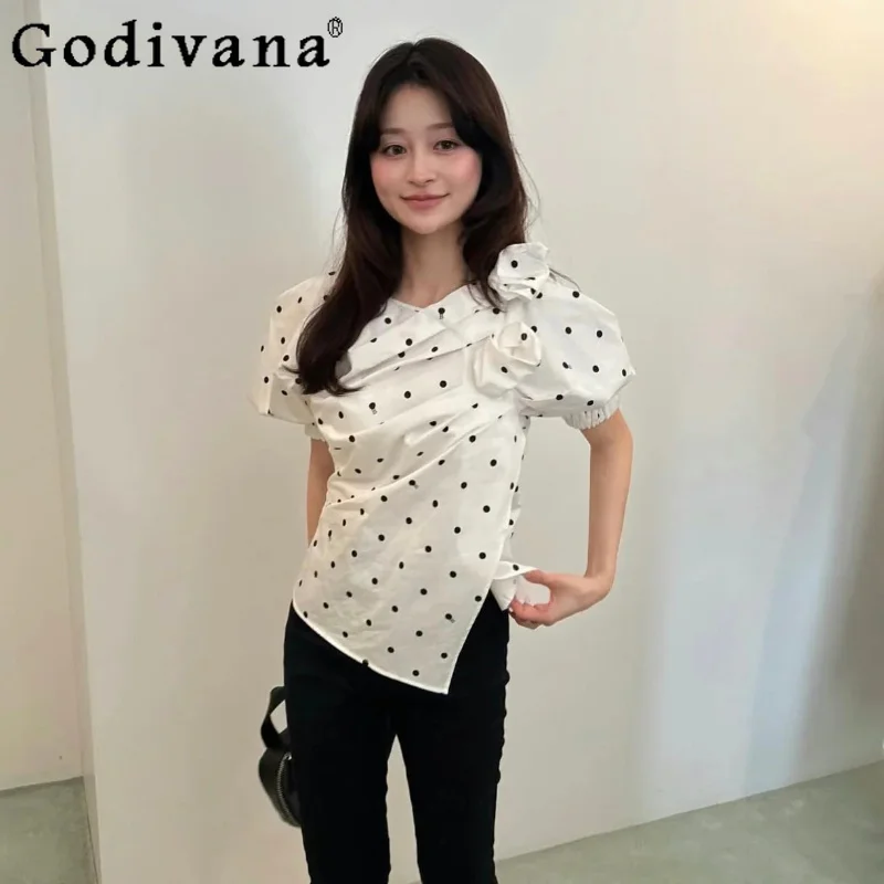 Summer New Japanese Polka Dot Shirts Female Sweet Fashion Casual Cute Short Sleeve Top Clothes Women's Commuter Cotton Blouses
Summer New Japanese Polka Dot Shirts Female Sweet Fashion Casual Cute Short Sleeve Top Clothes Women's Commuter Cotton Blouses