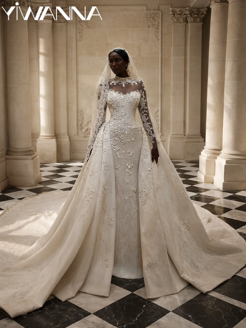 New Embroidery Detachable Train Wedding Dress Dreamy Luxury Beaded Lace Bridal Gown Customized Modest Long Dresses For Bride
New Embroidery Detachable Train Wedding Dress Dreamy Luxury Beaded Lace Bridal Gown Customized Modest Long Dresses For Bride