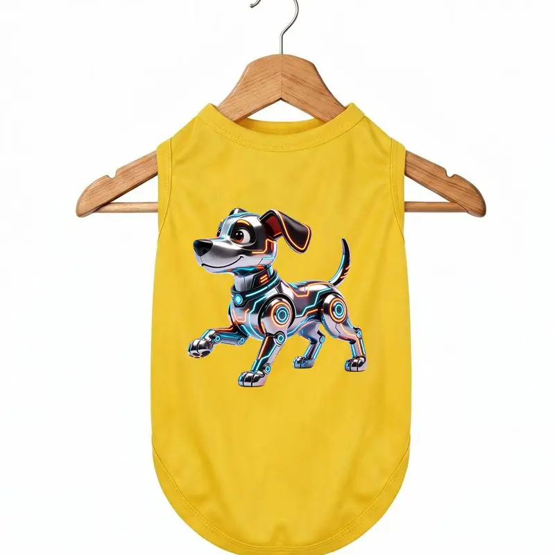 Cartoon Robot Dog Vest Summer Breathable - Futuristic Pet Apparel - Yellow Cooling Tank Top
Cartoon Robot Dog Vest Summer Breathable - Futuristic Pet Apparel - Yellow Cooling Tank Top