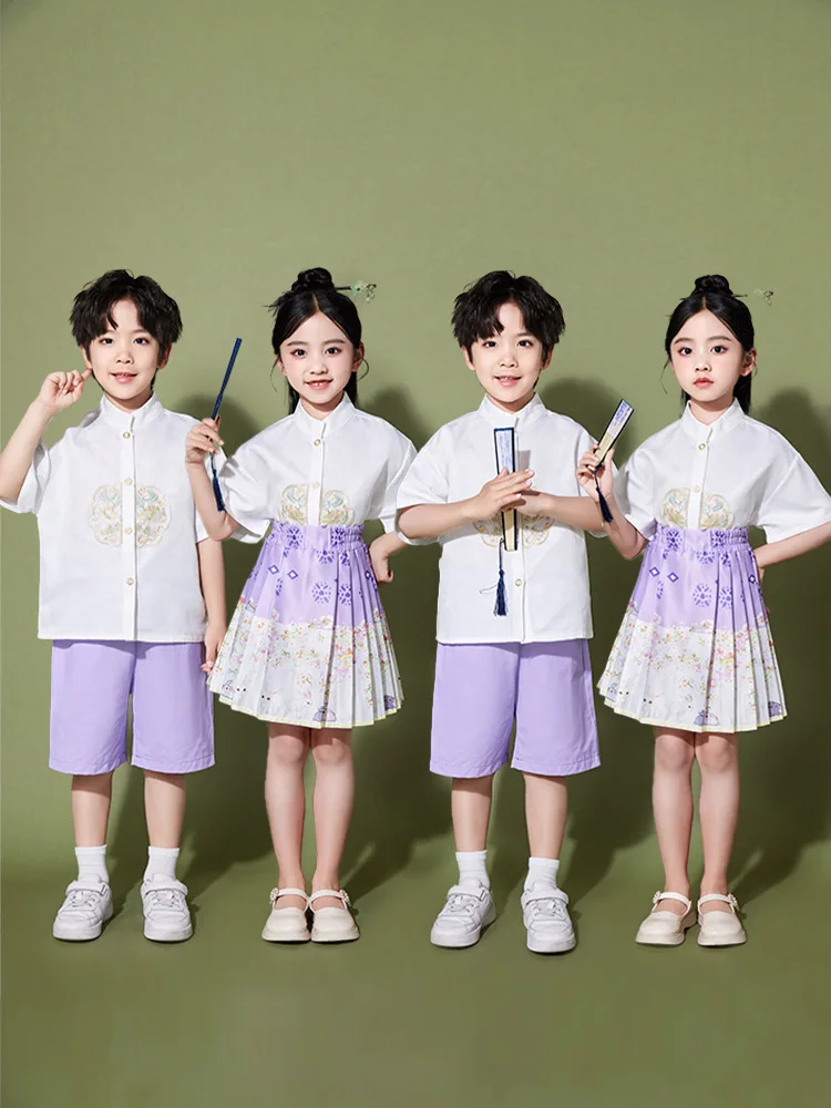 Children's Day Chinese Style Performance Costume Boys and Girls Mamian Skirt Hanfu Set Chorus Sports Meeting Cheerleading Perfor
Children's Day Chinese Style Performance Costume Boys and Girls Mamian Skirt Hanfu Set Chorus Sports Meeting Cheerleading Perfor