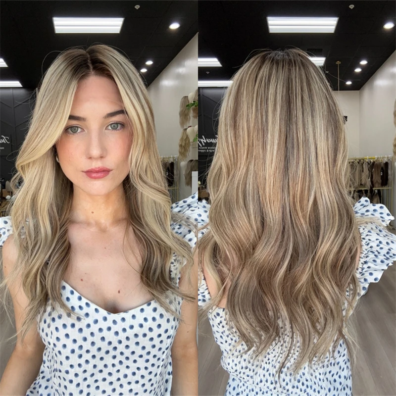 Heat Resistant Cosplay Hair Glueless Wigs Ombre Brown Blonde Synthetic HD Lace Front Wig Realistic Hairline Wig Long Body Wave
Heat Resistant Cosplay Hair Glueless Wigs Ombre Brown Blonde Synthetic HD Lace Front Wig Realistic Hairline Wig Long Body Wave