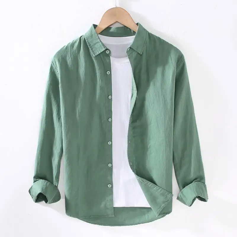 Linear Long-sleeved Men's Japanese Casual Loose Cotton Linen Shirt Spring and Summer Outfit Inch Shirt
Linear Long-sleeved Men's Japanese Casual Loose Cotton Linen Shirt Spring and Summer Outfit Inch Shirt