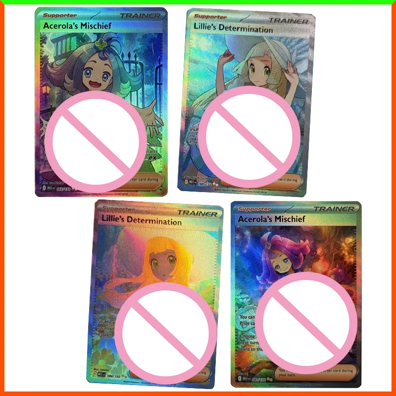 Аниме Pokemon DIY ACG Lillie Acerola фольга голографическая боевая игра Коллекционные карты игрушки для мальчиков подарок на Рождество и день рождения
Аниме Pokemon DIY ACG Lillie Acerola фольга голографическая боевая игра Коллекционные карты игрушки для мальчиков подарок на Рождество и день рождения