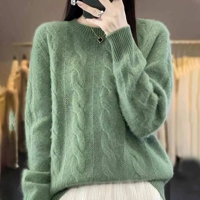 Women Round Collar Cashmere Pullovers Fall Winter Thicken Warm Comfortable Soft Knitted Sweater Fashion Twist Pattern Jumpers
Women Round Collar Cashmere Pullovers Fall Winter Thicken Warm Comfortable Soft Knitted Sweater Fashion Twist Pattern Jumpers