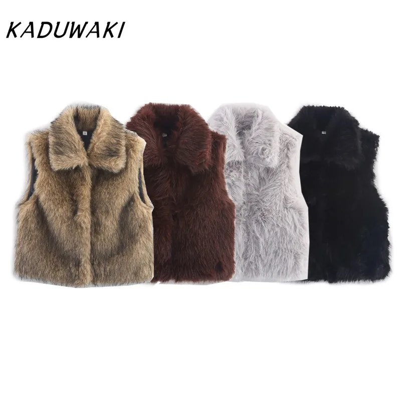 KADUWAKI Vintage Waistcoat with Sleeveless Women Autumn Fashion Chic Women's Vest Turn Down Collar High Street Female Tops 작업용조끼
KADUWAKI Vintage Waistcoat with Sleeveless Women Autumn Fashion Chic Women's Vest Turn Down Collar High Street Female Tops 작업용조끼