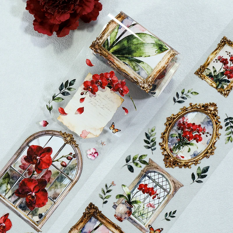 2m/Roll Red Phalaenopsis orchid PET Washi Tape Window Transparent Stickers Decorative Adhesive Tape For Diary Scrapbooking
2m/Roll Red Phalaenopsis orchid PET Washi Tape Window Transparent Stickers Decorative Adhesive Tape For Diary Scrapbooking
