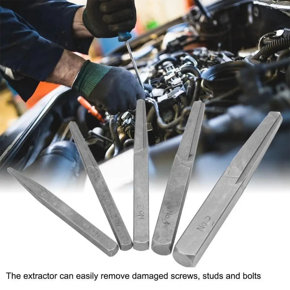 5Pcs/Set Carbon steel Square Screw Extractor Set Silver Tool Broken Wire Remover Tool Multi-functional
5Pcs/Set Carbon steel Square Screw Extractor Set Silver Tool Broken Wire Remover Tool Multi-functional
