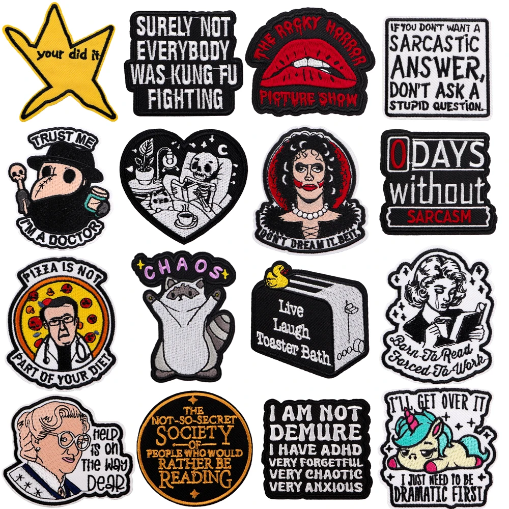 Funny Quotation Embroidered Magic Patch For Clothing Cute Cartoon Patches On Clothes DIY Badges On Backpack
Funny Quotation Embroidered Magic Patch For Clothing Cute Cartoon Patches On Clothes DIY Badges On Backpack