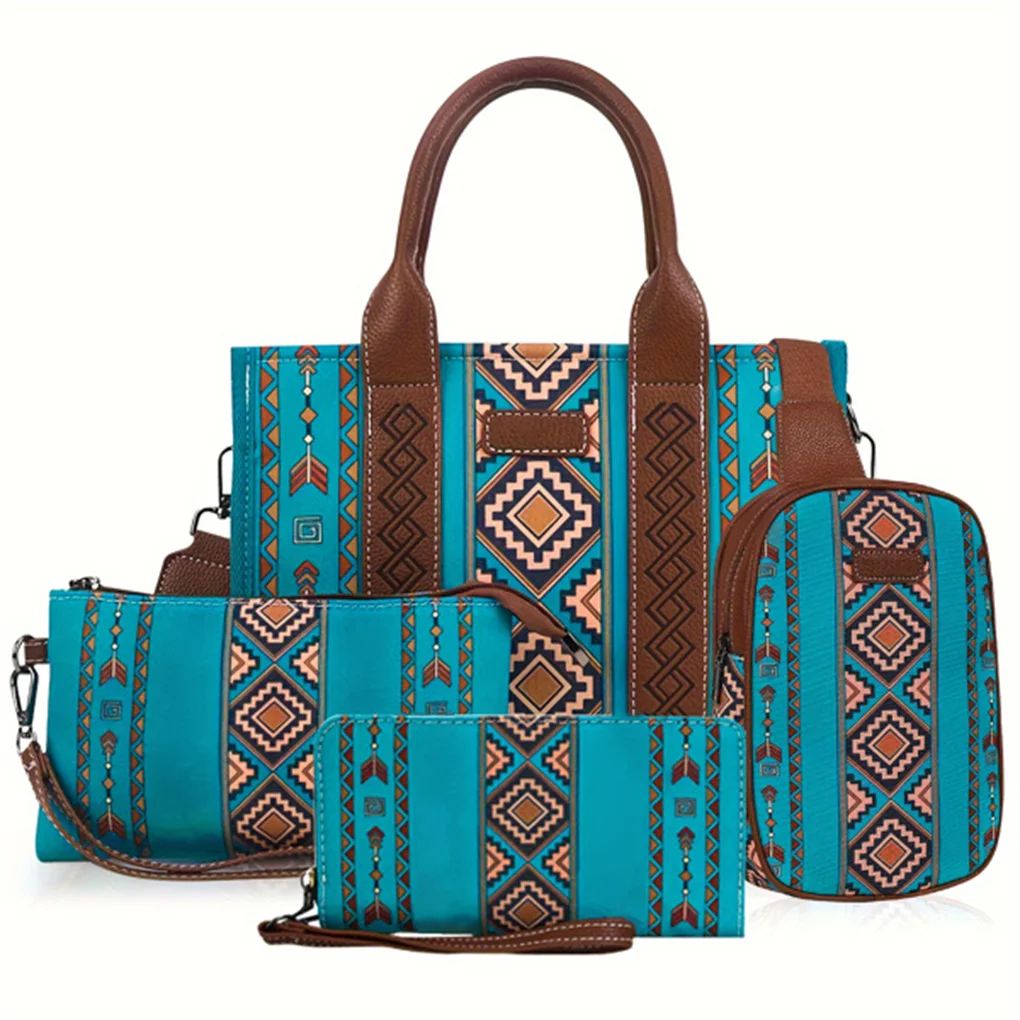 4PCS/SET Women's Purse Tote, Retro Work Satchel Lightweight, Boho Tote Shoulder Bag
4PCS/SET Women's Purse Tote, Retro Work Satchel Lightweight, Boho Tote Shoulder Bag