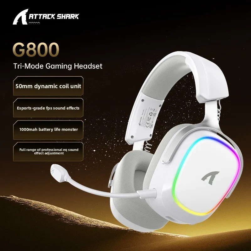 Беспроводные Bluetooth-наушники ATTACKSHARK G800, три режима работы, легкие, портативные, с микрофоном, для киберспорта и геймеров
Беспроводные Bluetooth-наушники ATTACKSHARK G800, три режима работы, легкие, портативные, с микрофоном, для киберспорта и геймеров