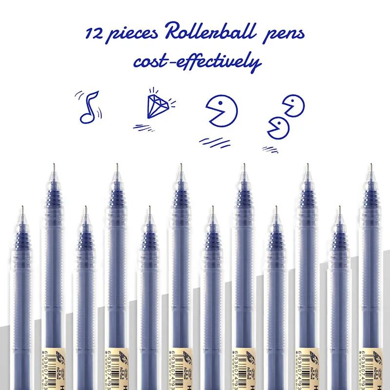 6/12 шт., прямая жидкая гелевая ручка, быстросохнущая, большая емкость, 0,5 мм, тонкие черные/синие чернила для школьных и офисных письменных принадлежностей
6/12 шт., прямая жидкая гелевая ручка, быстросохнущая, большая емкость, 0,5 мм, тонкие черные/синие чернила для школьных и офисных письменных принадлежностей