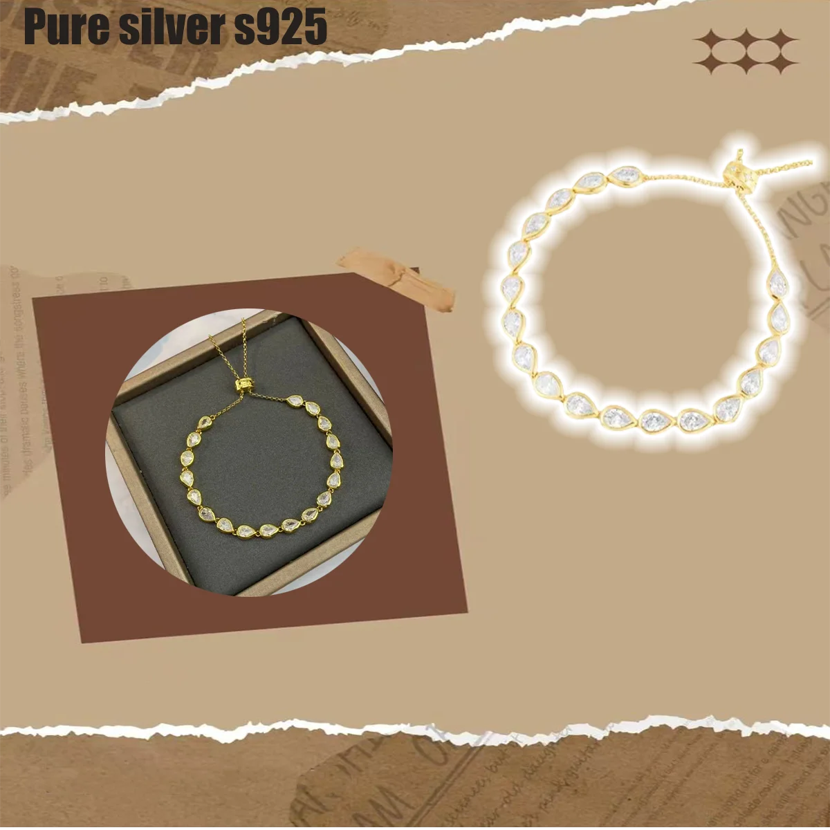 Pure silver s925 bracelet Charming and versatile high-end water droplet fashionable bracelet with trendy temperament
Pure silver s925 bracelet Charming and versatile high-end water droplet fashionable bracelet with trendy temperament